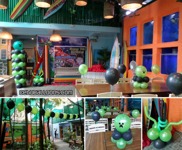 Minecraft Theme Balloon Decoration Package at Seafood Island Rainforest Park