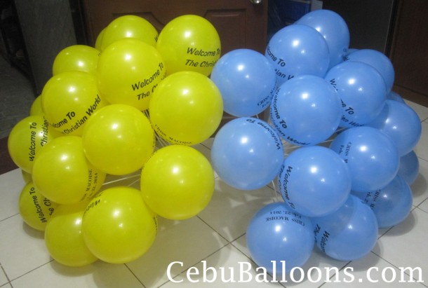 Yellow & Light Blue Stick Balloons