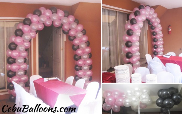 Balloon Arch (Pink, Black & White) at Neonita Homes