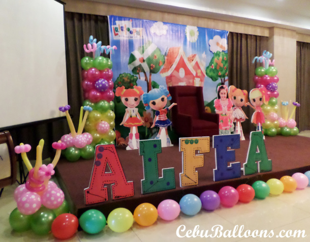 Lalaloopsy Theme Stage Decoration using Balloons, Styro & Tarp at Mandarin Plaza Hotel