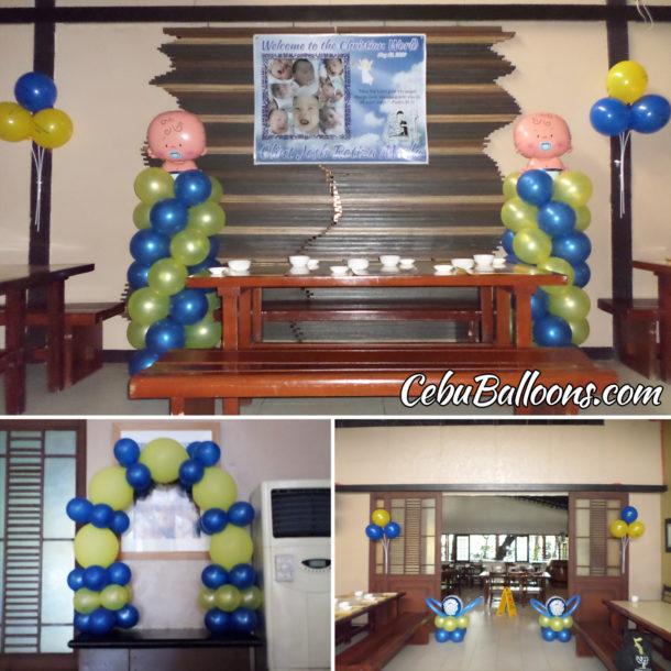 Blue & Yellow-colored Balloons for Clint Josh Christening at Golden Cowrie Lahug