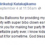 Cebu Balloons Testimonial from Mirikutoji Katakajikamo