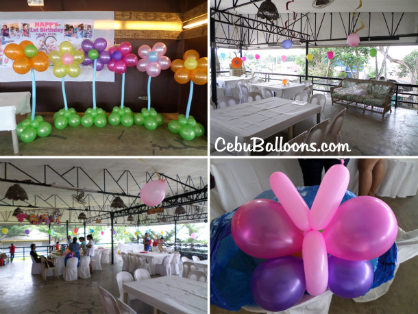 Flowers and Butterflies theme Balloon Setup at Orosia Food Park
