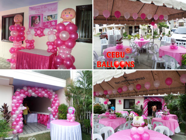 Girl Christening Balloon Decoration at BF Countryhomes in Agus, Lapulapu