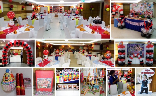 Magical-Carnival Theme Balloon Decoration, Party Package and Dessert Buffet at Crown Regency