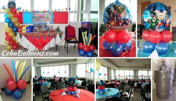 Superheroes Theme Balloon Decoration at Well Hotel