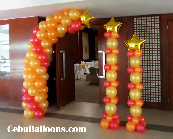 Balloon Decorations at the Entrance for a 75th Birthday Celebration at City Sports Ayala