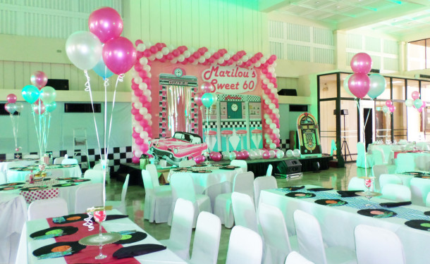 Balloons & Styro Decoration for a 1950s Theme 60th Birthday Party at Cebu Country Club
