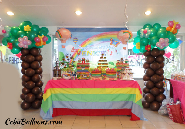 Dessert Buffet & Tree Balloons for a Wonderful Day Theme Double Celebration at Antonio's Place