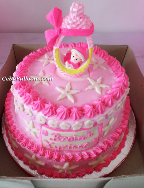 Girl Christening Chocolate Moist Cake with Boiled Icing (Breiah Xyrisse)