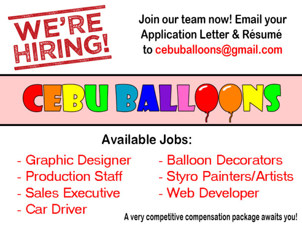 Careers and Job Openings at Cebu Balloons 2015