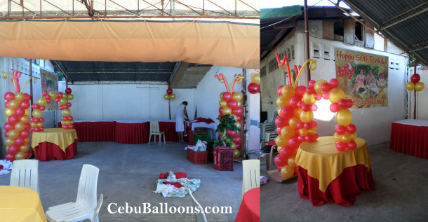 Balloon Decoration with Tarp for a 50th Birthday at Inayawan
