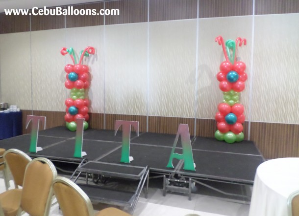 Balloon Pillars & Styro Letters for an 80th Birthday at Golden Prince Hotel
