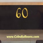 Balloon Pillars with 60 Styro Letters with Gold Glitters at Orchard Hotel