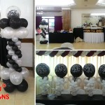 Black & White Balloon Pillars for an 80th Birthday at Maria Lina