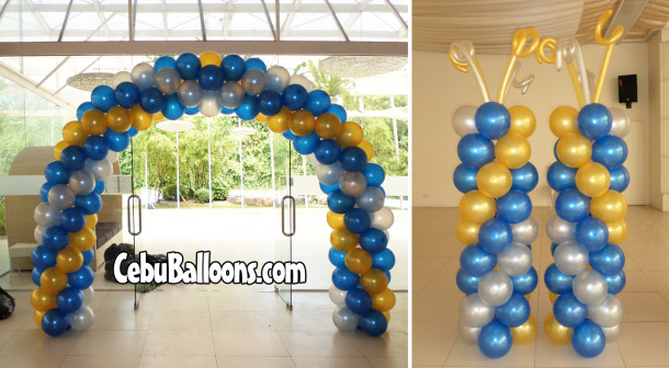 Entrance Arch and Balloon Pillars for a 60th Birthday at Paradise Garden Events Pavilion (Jasmin)