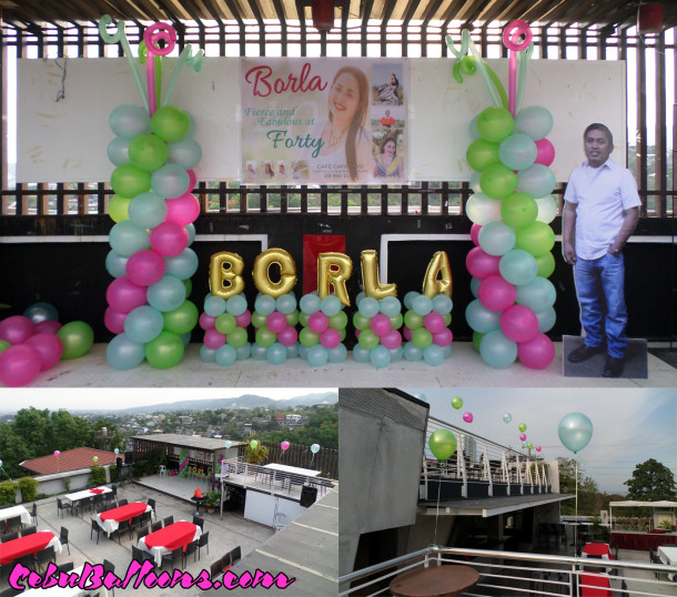 Fairyland Balloon Decors with Tarp and Standee for a 40th Birthday at Cafe Cappricio Rooftop