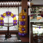 Gold and Purple Balloon Decoration for a 60th Birthday Celebration at Patio Isabel