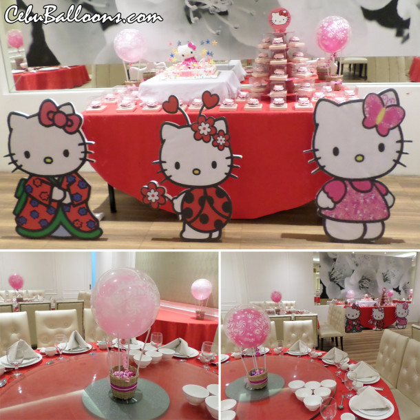 Hot-air Balloon Centerpieces & Assorted Hello Kitty Standees