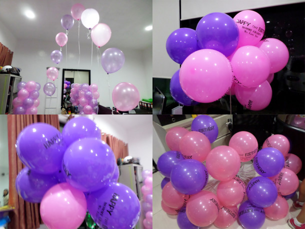 Pink & Purple Balloons for a 71st Birthday