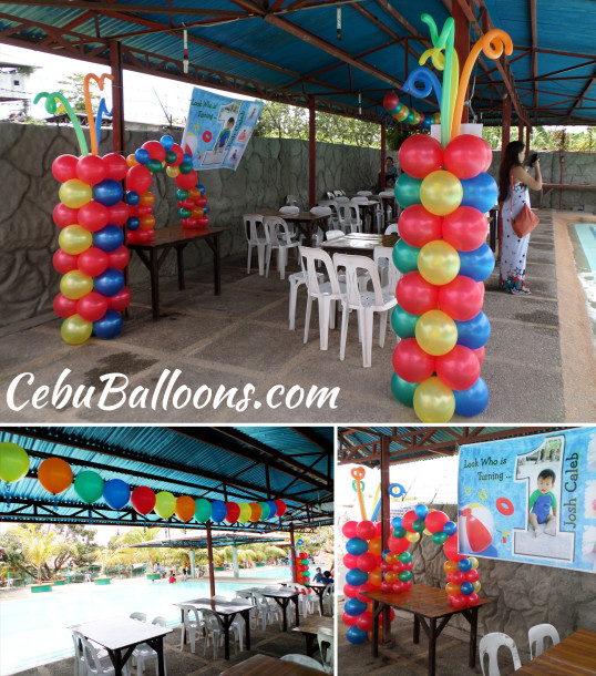Colorful Retro Balloons for a Pool Party at Cebu Wetland Resort in Inayawan