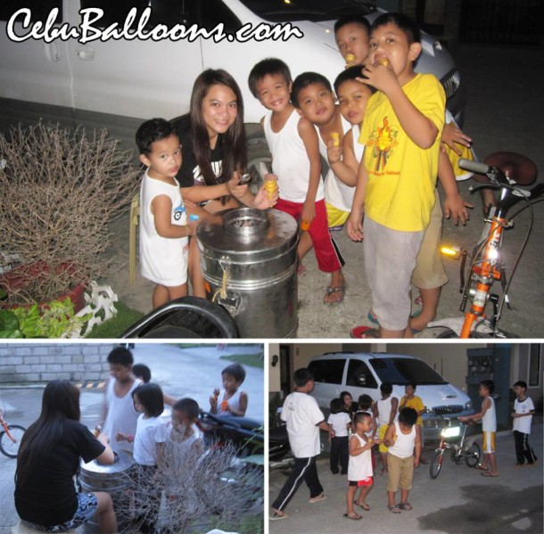 Lisa sharing the Ice Cream to kids in the village