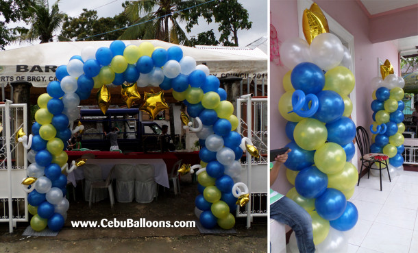 Starry Starry Night Balloon Arch and Pillars at Cubacub