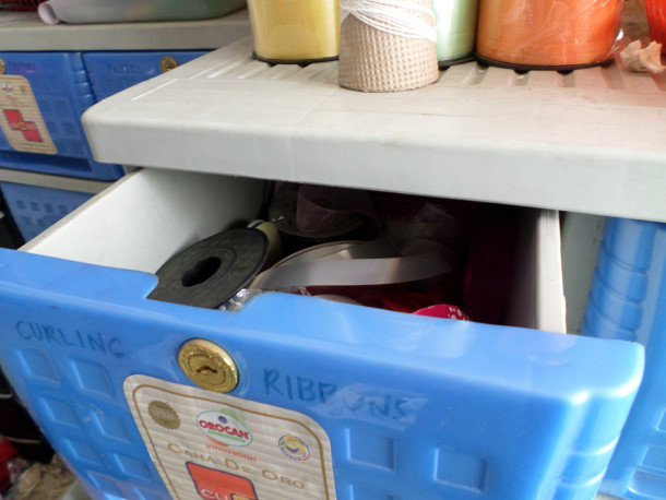 Ribbon Container Opened