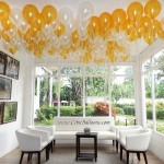 10 Dozen Gold & White Flying Balloons at Circa 1900