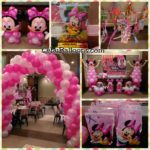 Minnie Mouse Balloon Decorations with Party Supplies at Golden Cowrie