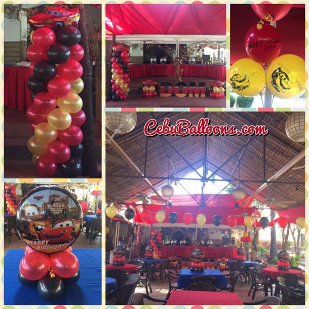 Lightning McQueen Balloon Setup at Sandtrap