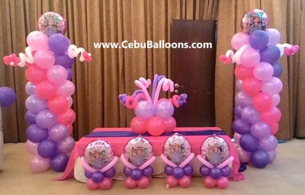 Simple Sofia the First Balloon Setup at Diamond Suites and Hotel