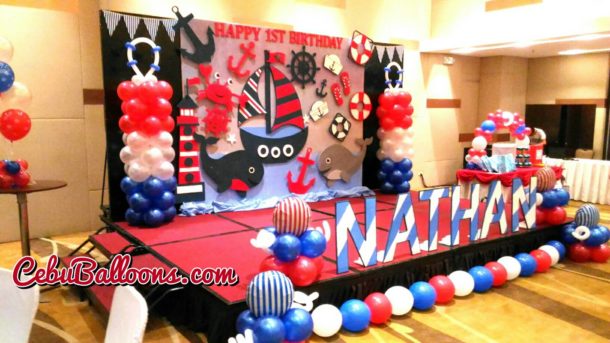 Styro Backdrop with Balloons Package - Nautical Theme