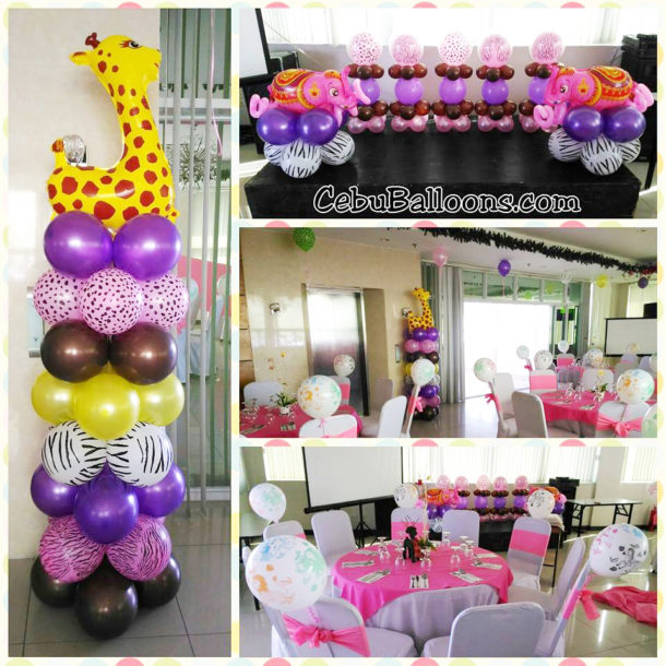 Safari Birthday Decor for a Baby Girl at Well Hotel