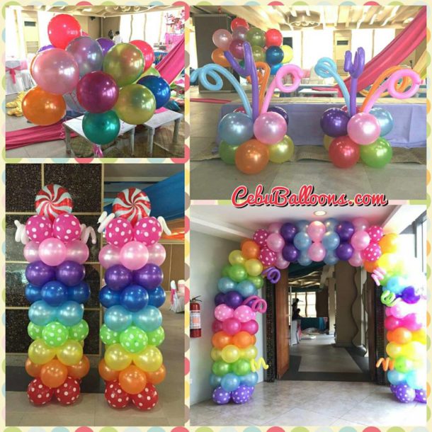 Balloons in assorted colors and type