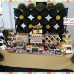Elegant Black and Gold Themed Dessert Buffet for Mary’s 50th Birthday