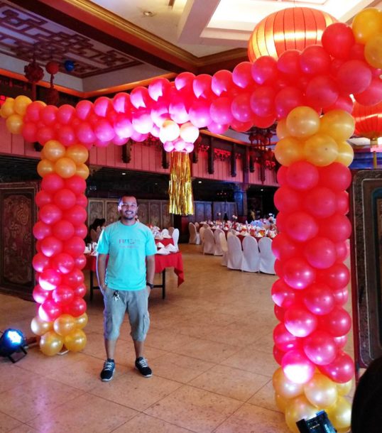 Mark at a Chinese Pagoda Balloon Sculpture