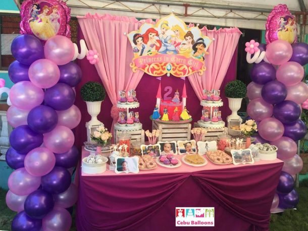 Disney Princess Dessert Buffet with Balloons