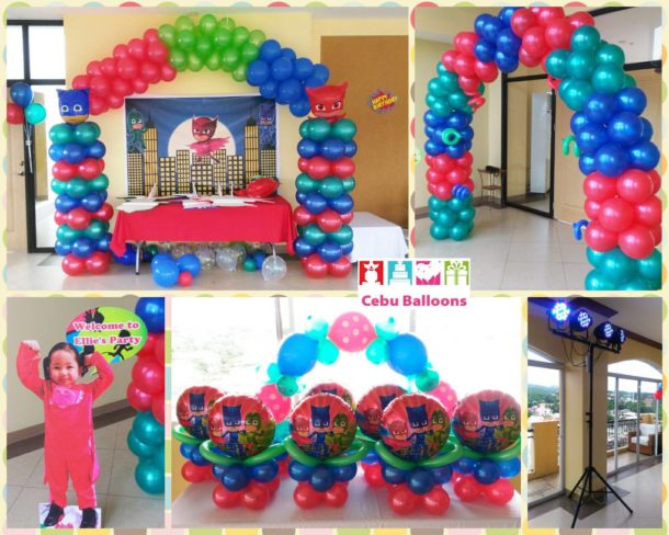 PJ Masks Balloon Decors with Celebrant Standee and Mood Lights