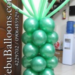 4ft Column (Green) with Long Balloons
