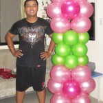 6ft Balloon Column - Floral Pink