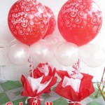 Birthday Balloon Centerpiece (Red & White)