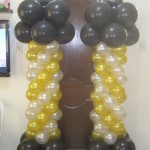Black, White & Gold with Star Balloon Columns