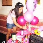 Busy working on a Balloon Centerpiece