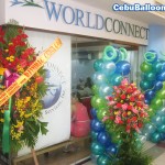 Balloon Pillars for World Connect Travel Agency