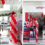 Red & White Balloon Pillars with Star at AllPhones Insular Square