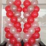 Red, White, Silver Balloon Pillars for MHE Demag