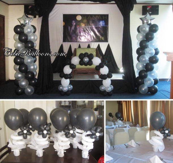 18th Birthday (Black & White) Balloon Decoration at Golden Peak Hotel