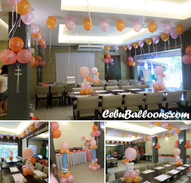 Balloon Decoration for a Christening at Kuya J's Restaurant in Escario