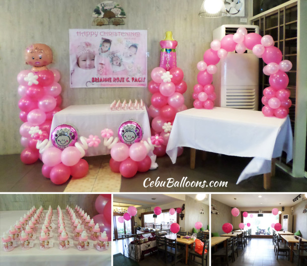 Balloon Decors for the Christening of Brianne Rose Pacis at Aise Restaurant